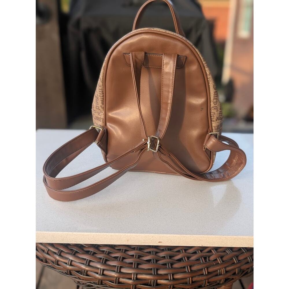 Juicy Couture Y2K Monogram Mini Backpack Purse Heart Detail 2000s Brown Bag - Picture 3 of 8